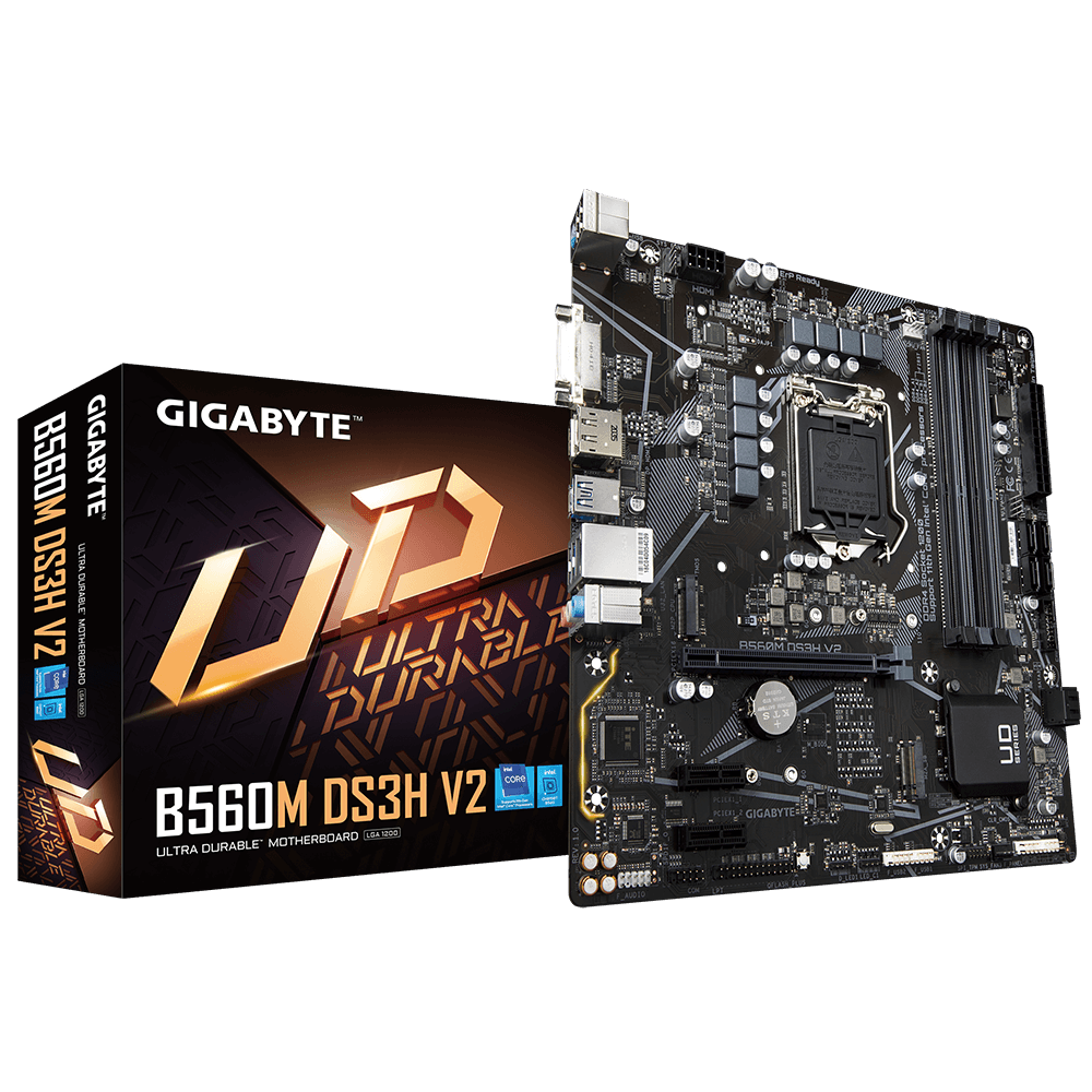 GIGABYTE B560M-DS3H V2 4DDR4 2XM.2 MOTHERBOARD (DVI, HDMI, DP)