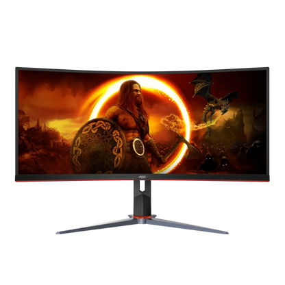 AOC CU34G2XP 34" WQHD LED CURVED GAMING MONITOR 1MS 180Z WLMNT W/ HAS (2XHDMI, 2XDP)