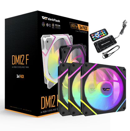 DARKFLASH DM12F ARGB COOLING FAN 3PACK (BLACK) - PC Quickbuys