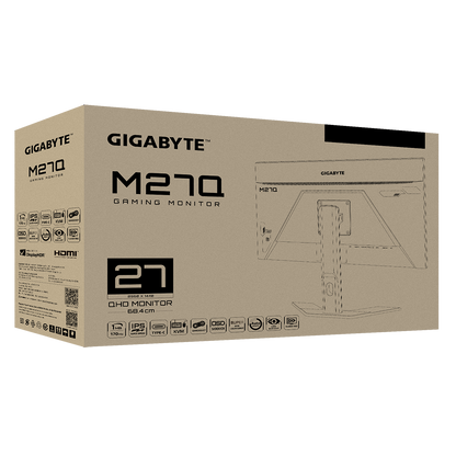 GIGABYTE M27Q 27" QHD LED IPS KVM GAMING MONITOR 0.5MS 170HZ (2XHDMI, DP, USB-C)
