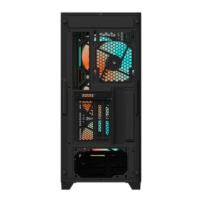 GIGABYTE C301G V2 MID TOWER CASE W/ TEMPERED GLASS, 4 ARGB FANS (BLACK)