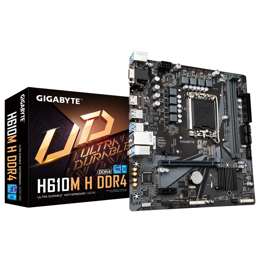 GIGABYTE H610M-H 2DDR4 M.2 MOTHERBOARD (DB15, HDMI)