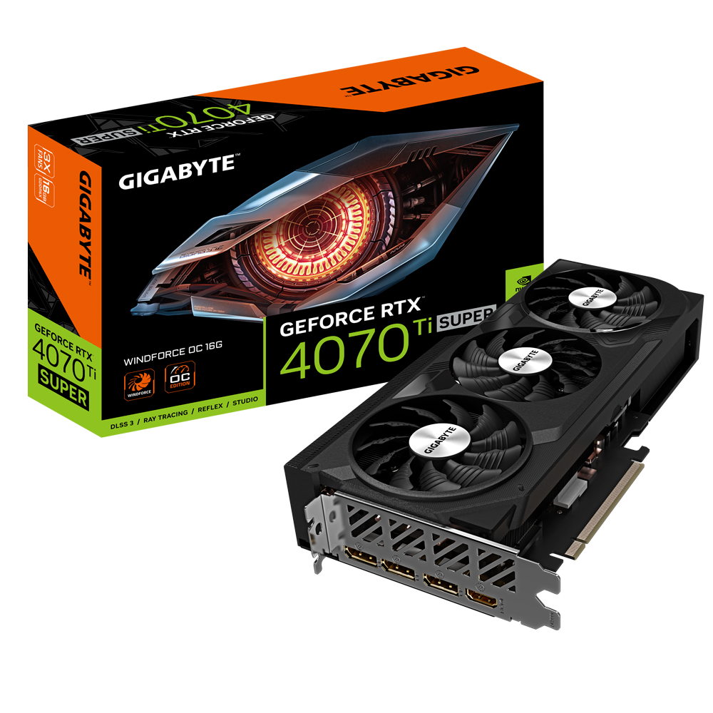 GIGABYTE RTX 4070TI SUPER 16GB 256BIT GDDR6X WINDFORCE OC (HDMI, 3XDP)