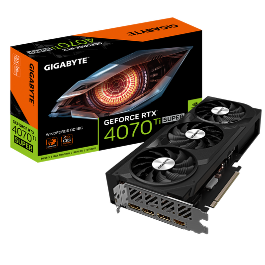 GIGABYTE RTX 4070TI SUPER 16GB 256BIT GDDR6X WINDFORCE OC (HDMI, 3XDP)