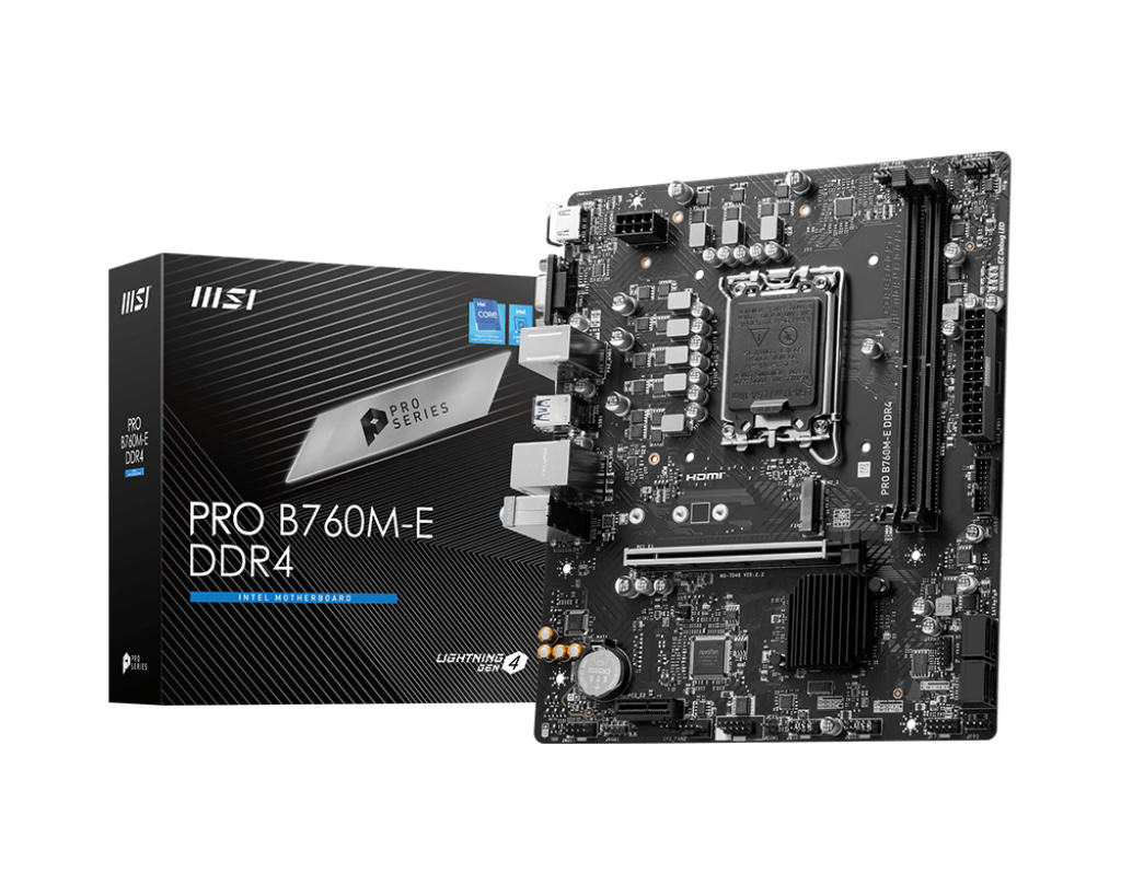MSI PRO B760M-G 2DDR4 2XM.2 MOTHERBOARD (DB15, HDMI, DP)