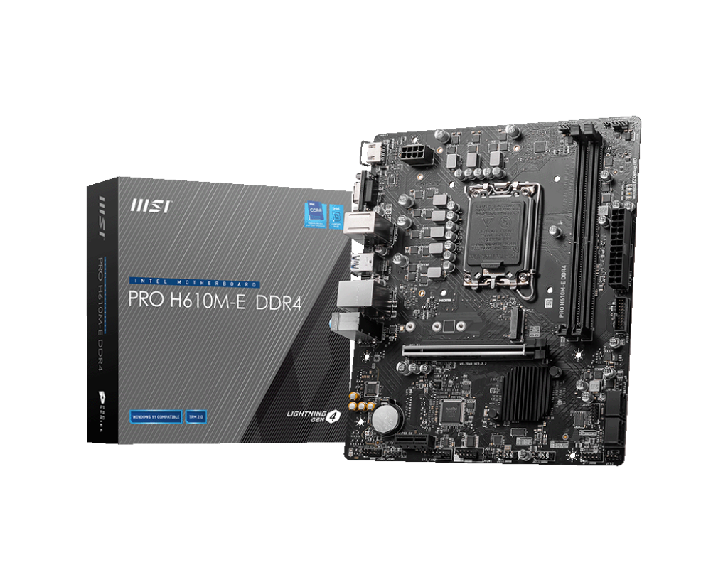 MSI PRO H610M-E 2DDR4 M.2 MOTHERBOARD (DB15, HDMI)