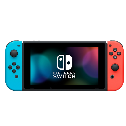 NINTENDO SWITCH W/ NEON BLUE AND NEON RED JOYCON