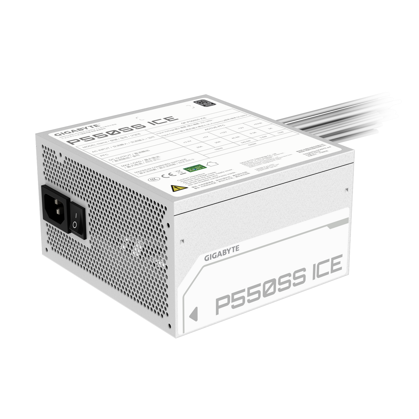 GIGABYTE P550SS-ICE 550W 1X120MM FAN, 5SATA, 2PCIE, ACTIVE PFC, 80PLUS SILVER
