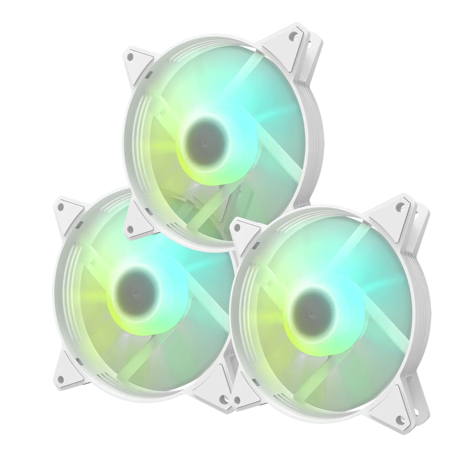 DARKFLASH C6 AURORA SPECTRUM 120MM 3PCS/PACK RGB LED FAN (WHITE) - PC Quickbuys