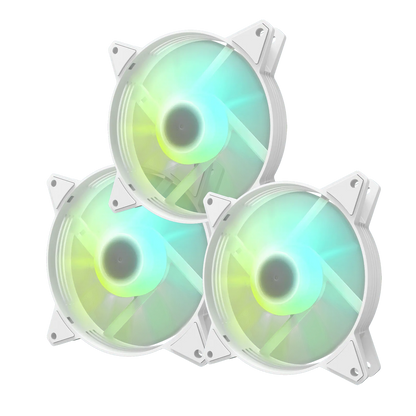 DARKFLASH C6 AURORA SPECTRUM 120MM 3PCS/PACK RGB LED FAN (WHITE) - PC Quickbuys