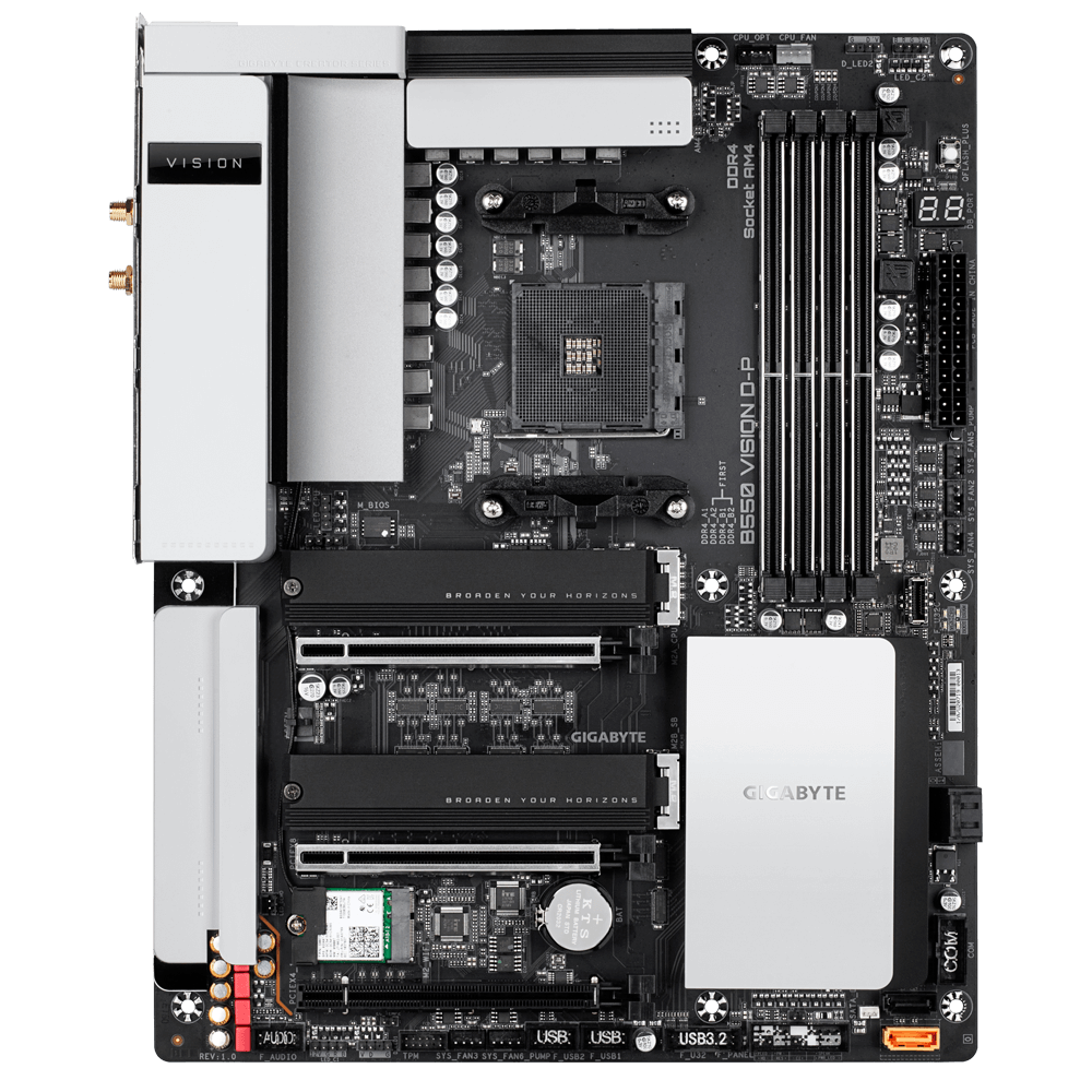 GIGABYTE B550 VISION D-P 4DDR4 2XM.2 MOTHERBOARD (HDMI, DP) WIFI+BT