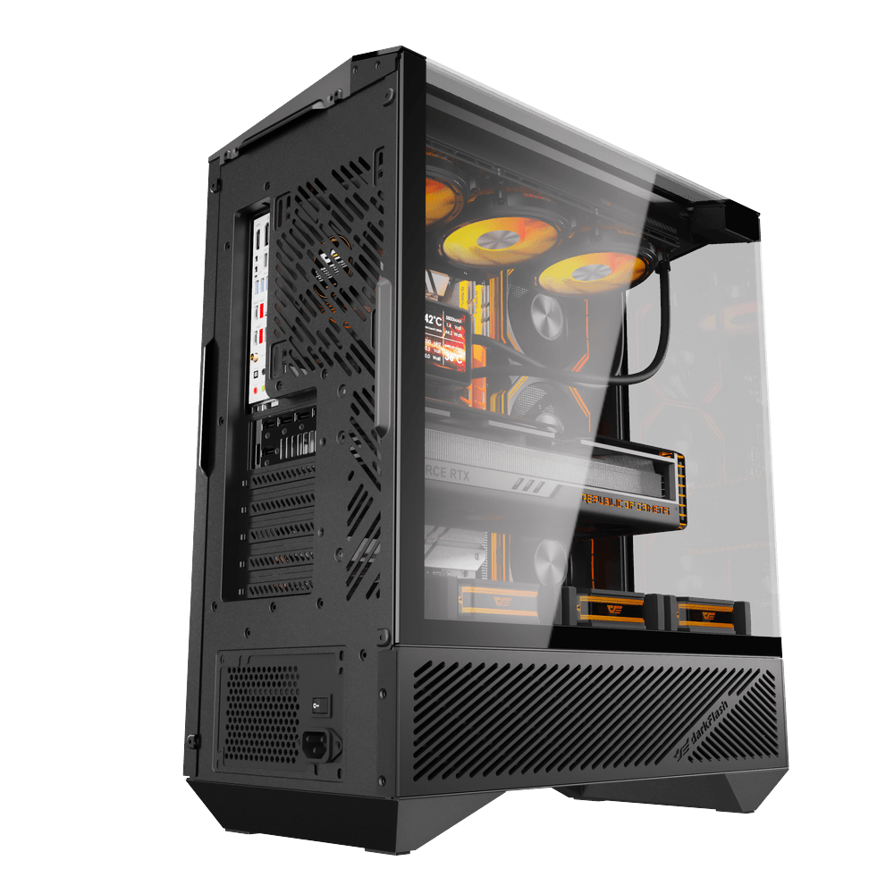 DARKFLASH DY460 ATX CASE W/ TEMPERED GLASS PANEL DUAL CHAMBER (BLACK)