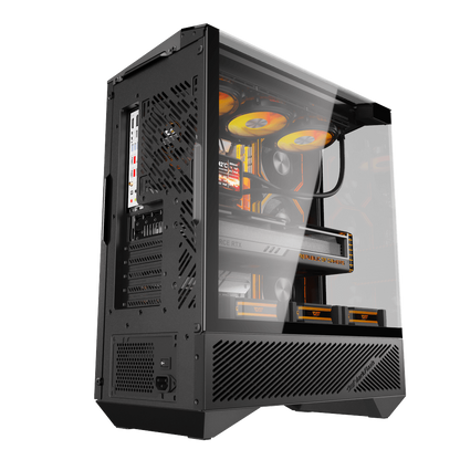 DARKFLASH DY460 ATX CASE W/ TEMPERED GLASS PANEL DUAL CHAMBER (BLACK)