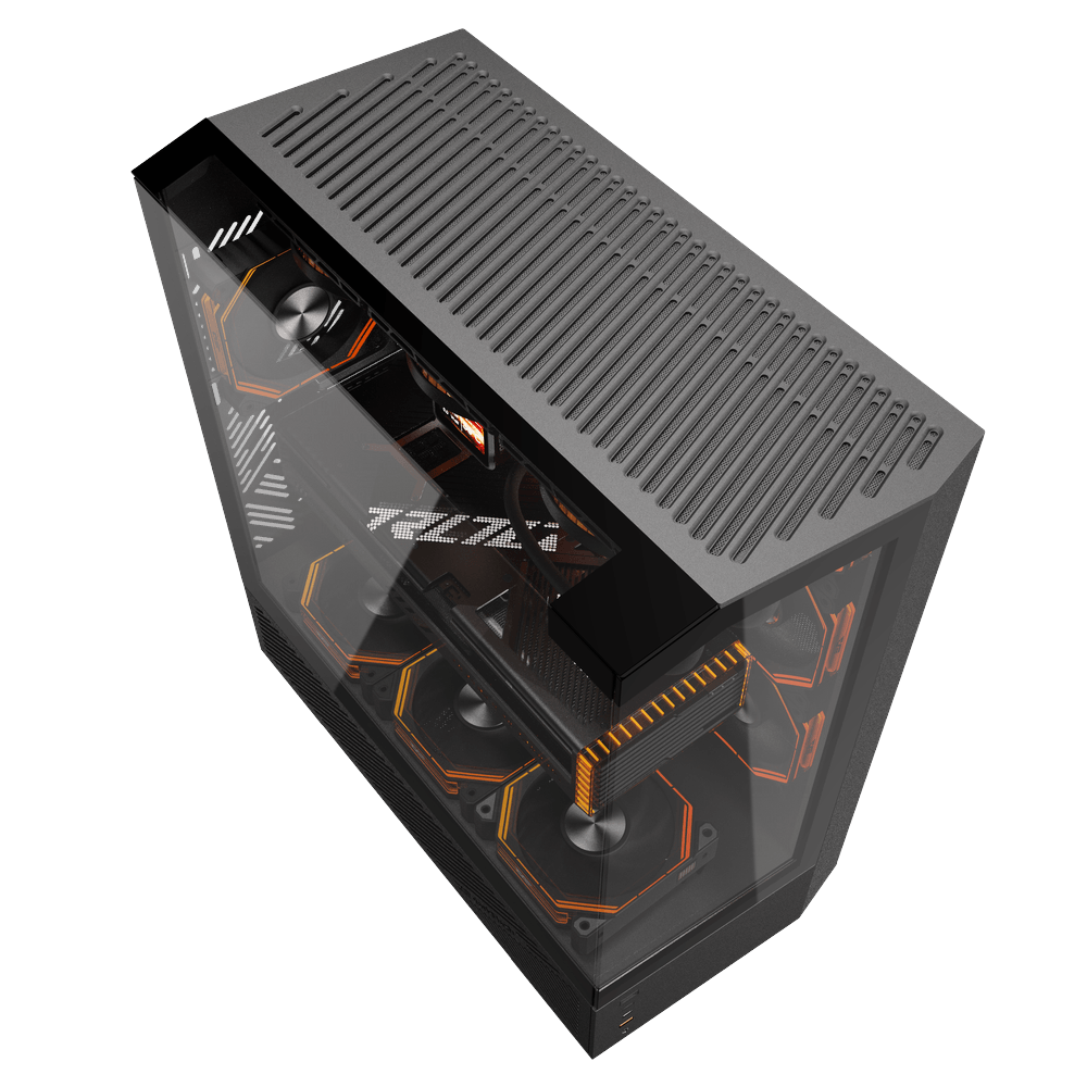 DARKFLASH DY460 ATX CASE W/ TEMPERED GLASS PANEL DUAL CHAMBER (BLACK)
