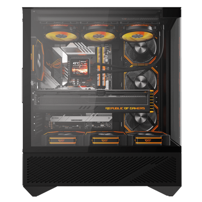 DARKFLASH DY460 ATX CASE W/ TEMPERED GLASS PANEL DUAL CHAMBER (BLACK)