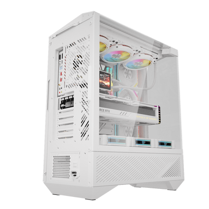 DARKFLASH DY460 ATX CASE W/ TEMPERED GLASS PANEL DUAL CHAMBER (WHITE)