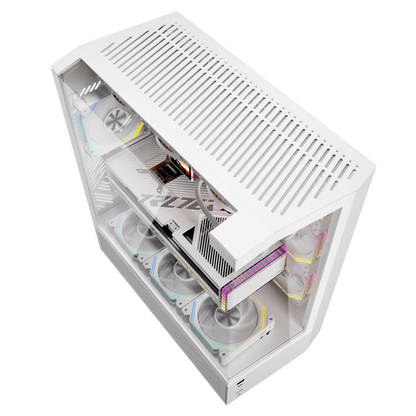 DARKFLASH DY460 ATX CASE W/ TEMPERED GLASS PANEL DUAL CHAMBER (WHITE)
