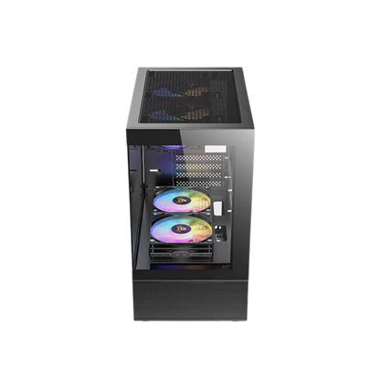 ANTEC CX200M RGB ELITE MINI TOWER CASE W/ TEMPERED GLASS FRONT/SIDE PANEL, 3 ARGB FANS