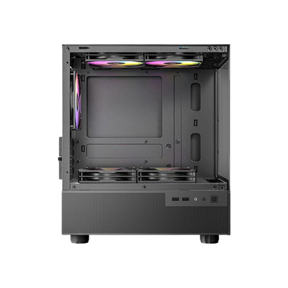 ANTEC CX200M RGB ELITE MINI TOWER CASE W/ TEMPERED GLASS FRONT/SIDE PANEL, 3 ARGB FANS