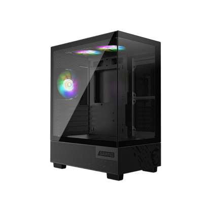 MSI PAG PANO M110A MID TOWER CASE  W/ TEMPERED GLASS 3 ARGB FANS (BLACK)