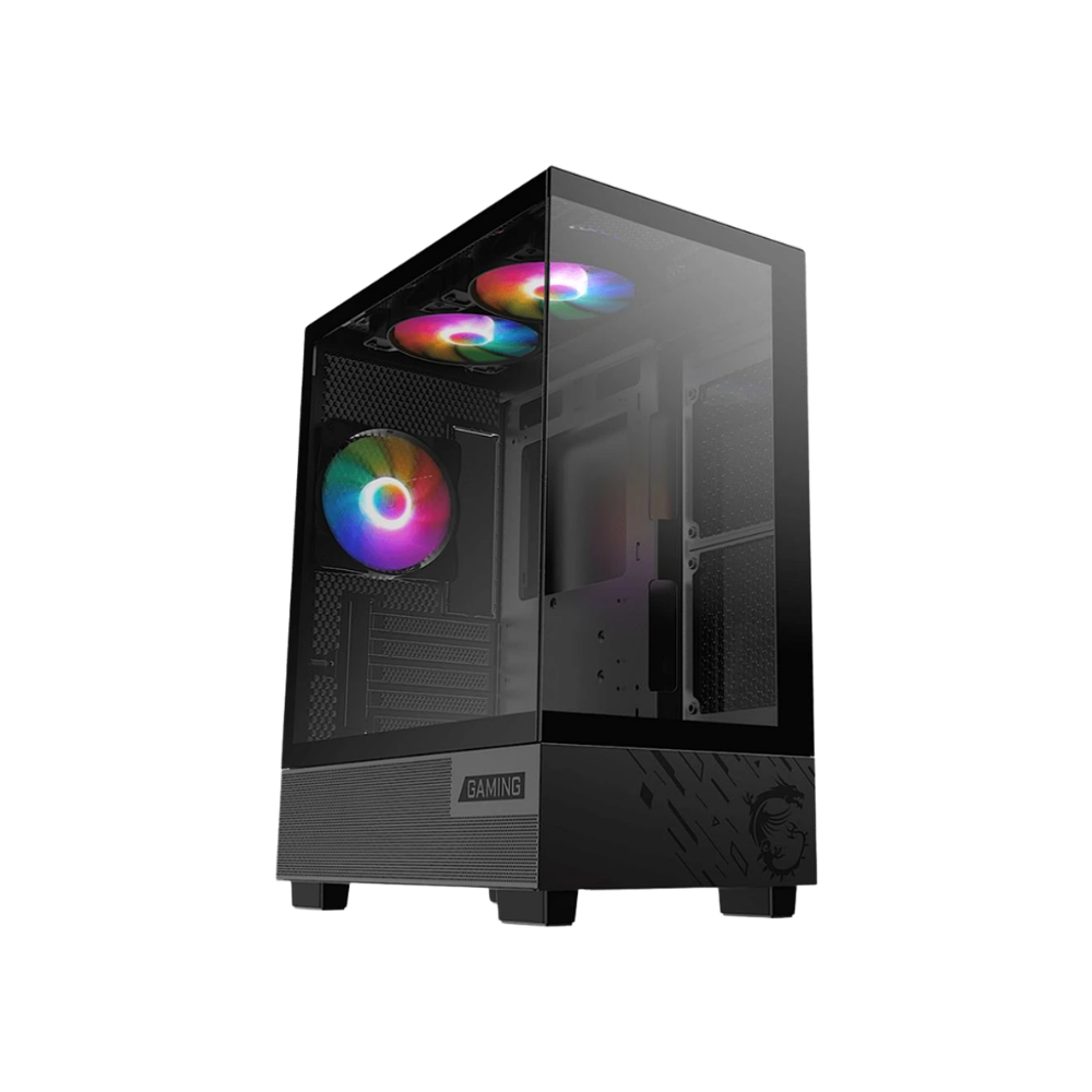 MSI PAG PANO M110A MID TOWER CASE  W/ TEMPERED GLASS 3 ARGB FANS (BLACK)