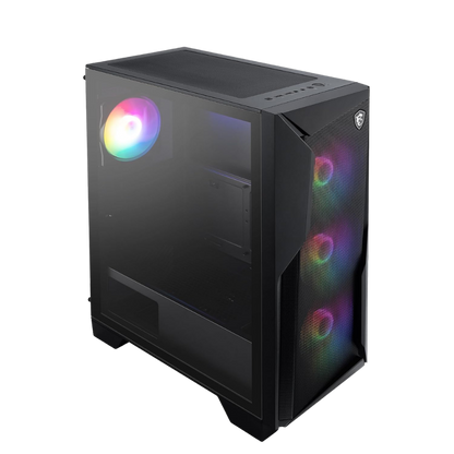 MSI MAG FORGE 130A AIRFLOW MID TOWER CASE W/ TEMPERED GLASS 4 ARGB FANS (BLACK)