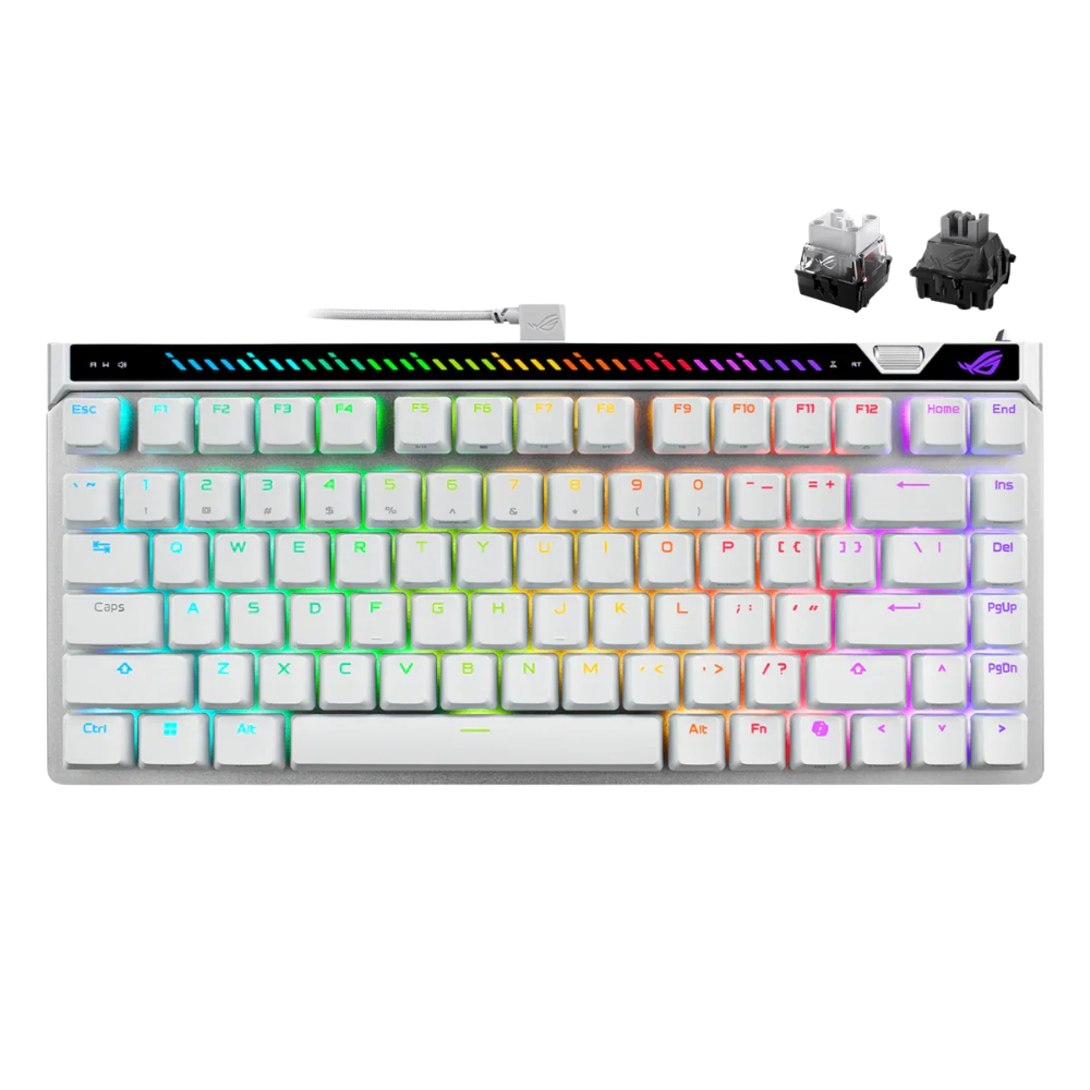 ASUS ROG FALCHION ACE 75HE 75-KEY COMPACT ANALOG GAMING KEYBOARD (ROG HFX V2 SWITCH) (WHITE)