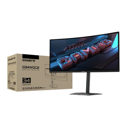 GIGABYTE G34WQC2 34" WQHD LED CURVED GAMING MONITOR 200HZ 1MS WLMNT (2XHDMI, 2XDP)