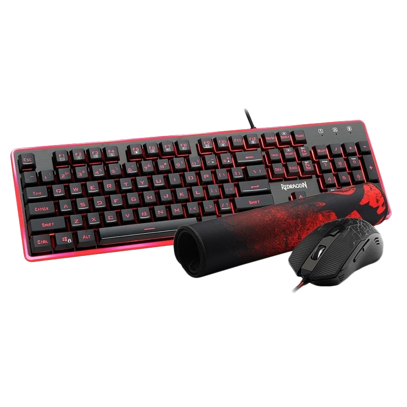 REDRAGON S107 GAMING SET (KEYBOARD+MOUSE+MOUSE PAD) - PC Quickbuys