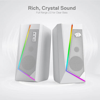 REDRAGON ANVIL 2.0CH PC RGB GAMING SPEAKER (WHITE)