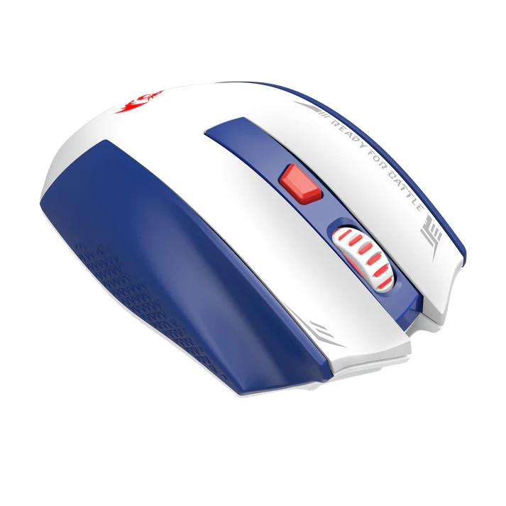 REDRAGON WOKI SUPERLIGHT WIRELESS GAMING MOUSE (WHITE/BLUE)