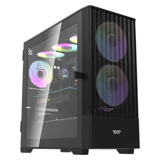 DARKFLASH DK415M M-ATX TOWER CASE W/ TEMPERED GLASS SIDE PANEL, 2 ARGB FANS - PC Quickbuys