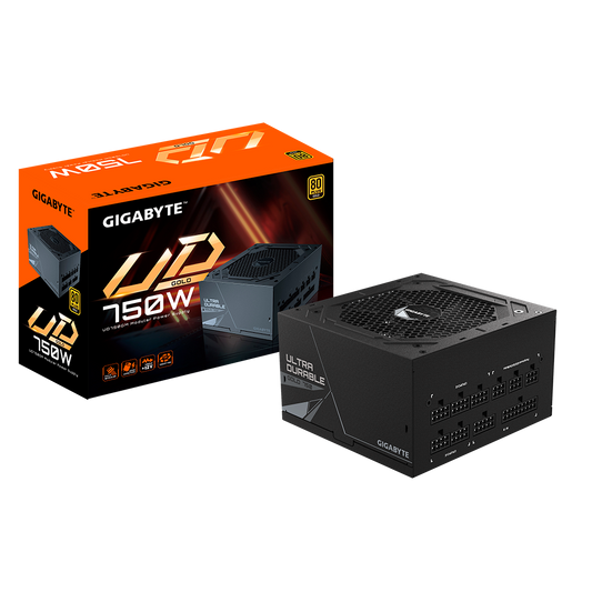 GIGABYTE UD750GM 750W 1X120MM FAN, 8SATA, 4PCIE, ACTIVE PFC, MODULAR, 80-PLUS GOLD