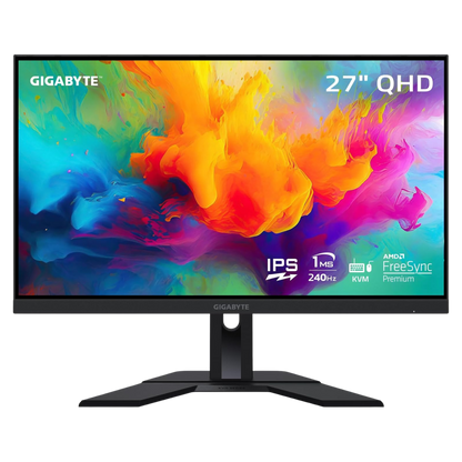 GIGABYTE M27QX 27" QHD LED IPS KVM GAMING MONITOR 0.5MS 240HZ (2XHDMI, DP, USB-C)