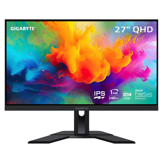 GIGABYTE M27QX 27" QHD LED IPS KVM GAMING MONITOR 0.5MS 240HZ (2XHDMI, DP, USB-C)