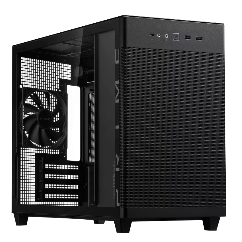 ASUS PRIME AP201 TEMPERED GLASS MICROATX CASE W/ 1FAN
