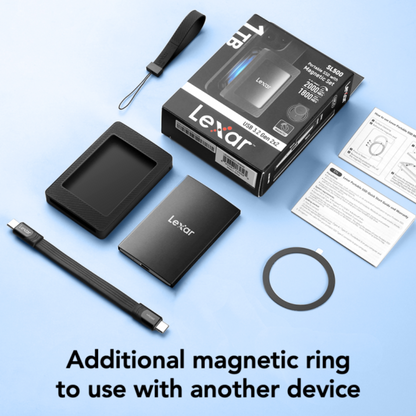 LEXAR 2TB SL500 PORTABLE MAGNETIC SSD USB3.2 TYPE-C BLACK