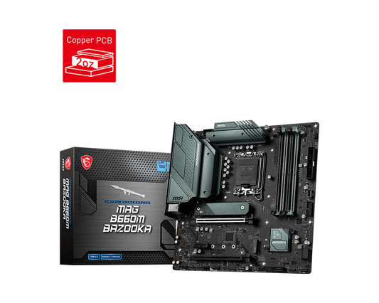 MSI MAG B660M BAZOOKA 4DDR4 2XM.2 MOTHERBOARD (HDMI, DP)