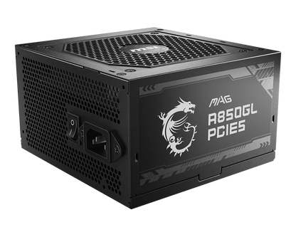 MSI MAG A850GL PCIE5 850W 1X120MM FAN, 8SATA, 6PIN PCIE, ACTIVE PFC, 80PLUS GOLD