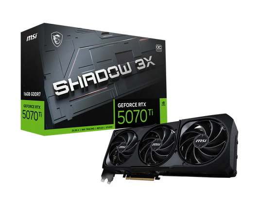 MSI RTX 5070TI 16GB 256BIT GDDR7 SHADOW 3X OC (HDMI, 3XDP)