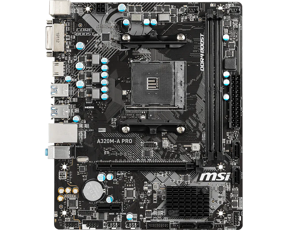 MSI A320M-A PRO 2DDR4 MOTHERBOARD (DVI, HDMI)